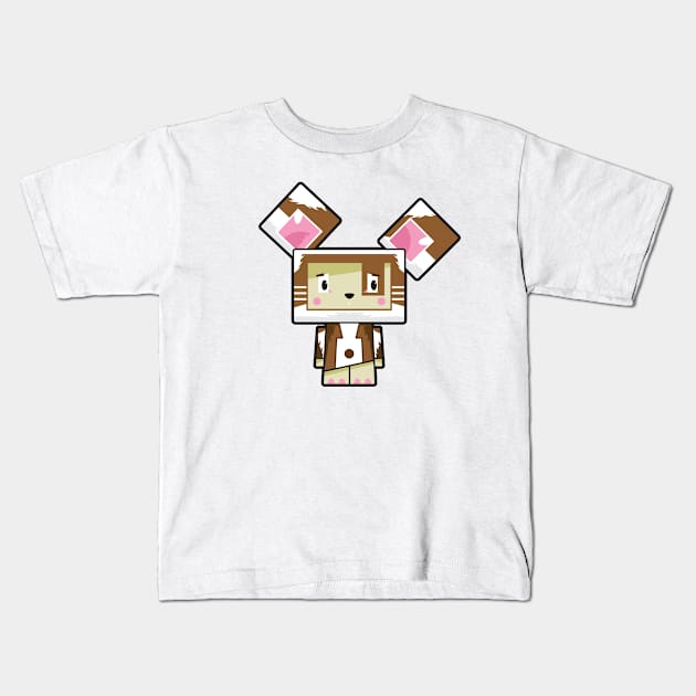 Cute Cartoon Blockimals Dog Kids T-Shirt by markmurphycreative